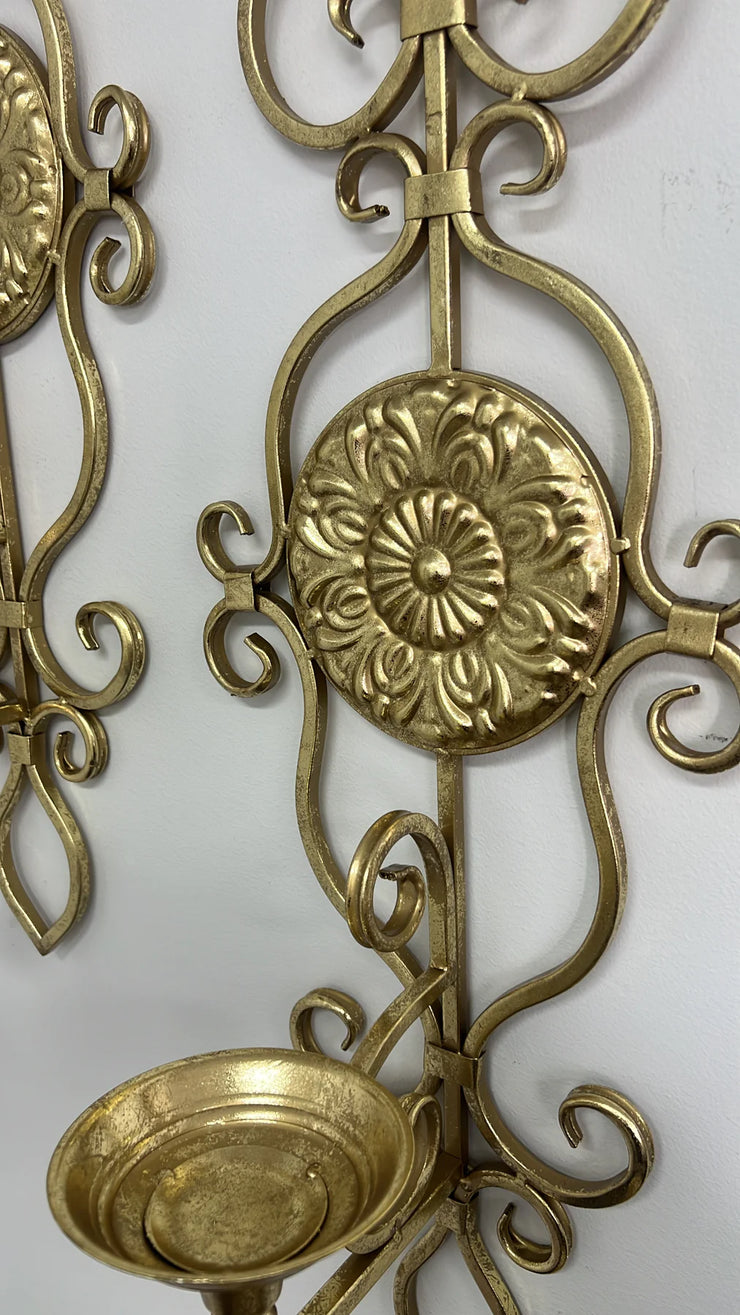 Vintage gold wall candle holder