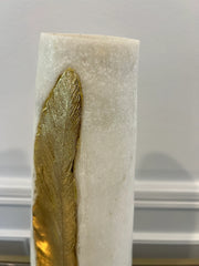Jalina resin Quartz vase gold foil leaf