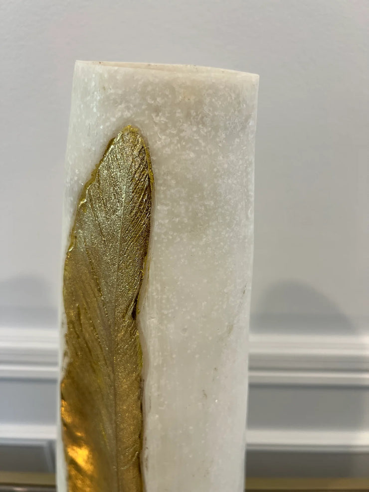 Jalina resin Quartz vase gold foil leaf