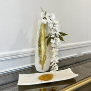 Lara resin Quartz gold foil leaf plate