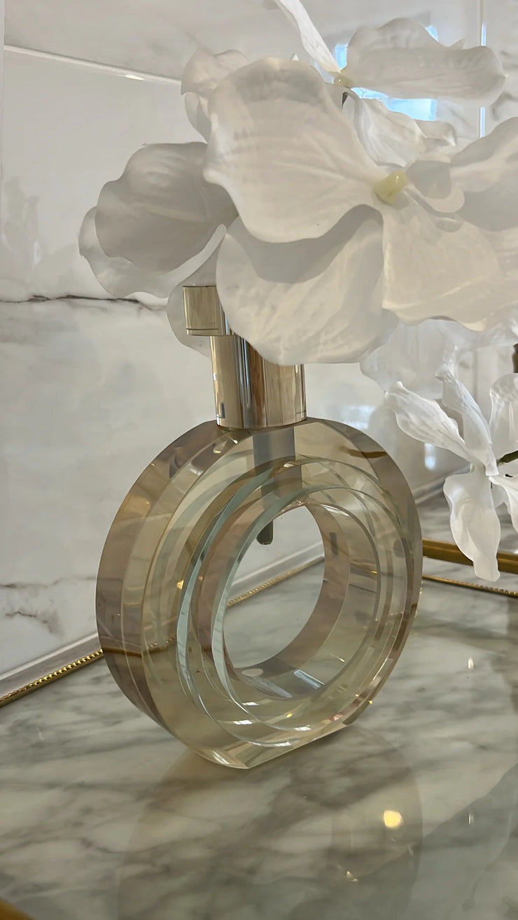 Amber crystal glass vase