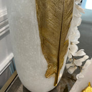 Jalina resin Quartz vase gold foil leaf