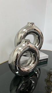 Silver round vase