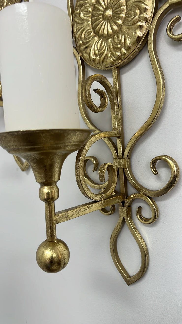 Vintage gold wall candle holder