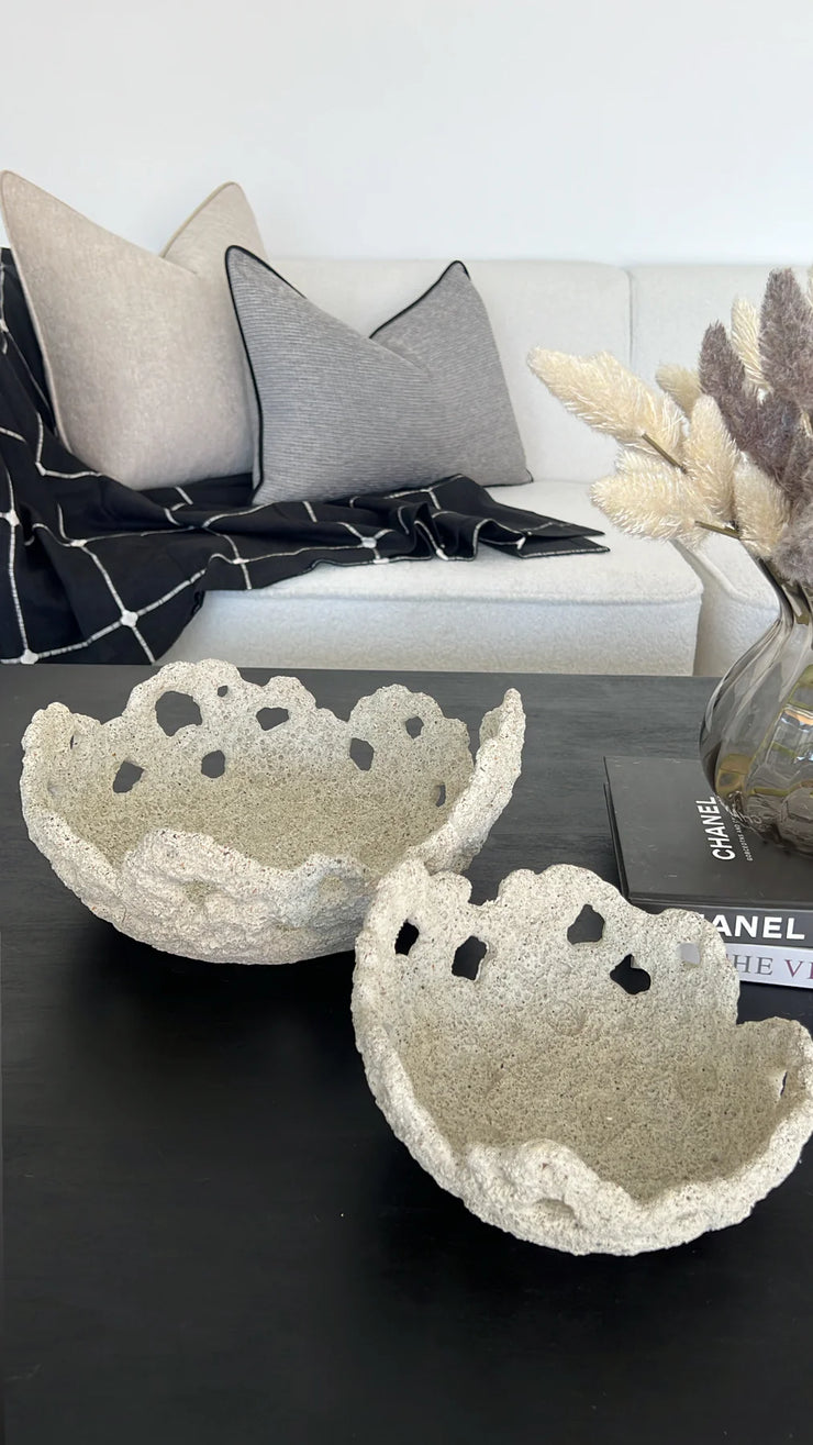 Coral fossil sandstone bowl