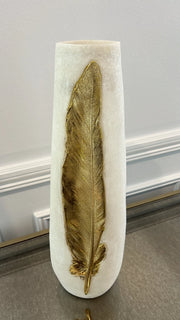 Jalina resin Quartz vase gold foil leaf