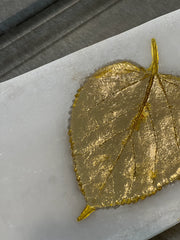 Lara resin Quartz gold foil leaf plate