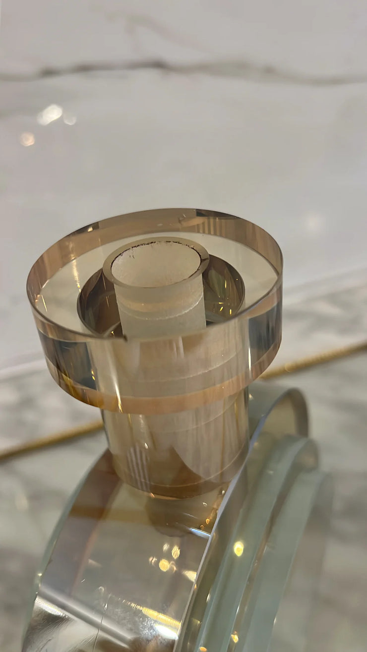 Amber crystal glass vase