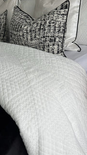 Luxe Ivory - white double sided Coverlet queen / king