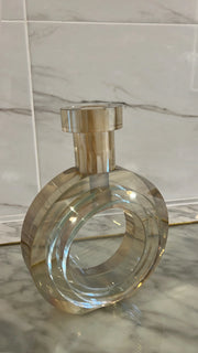 Amber crystal glass vase