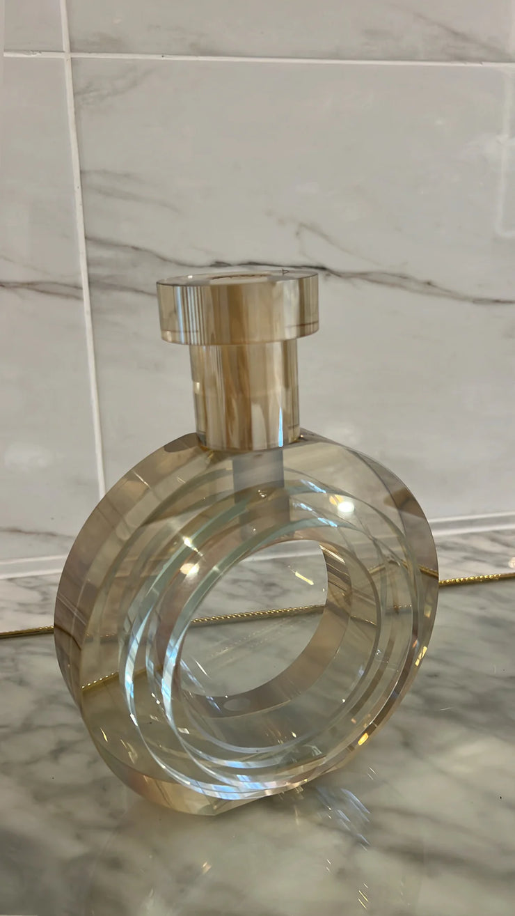 Amber crystal glass vase