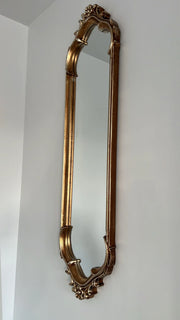 Vintage ornate handcarved oval mirror