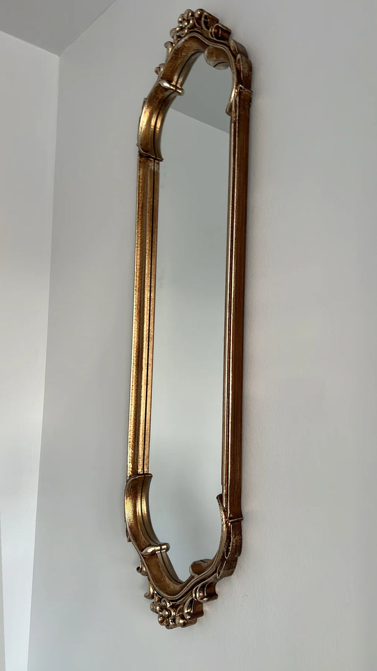 Vintage ornate handcarved oval mirror