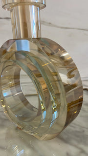 Amber crystal glass vase