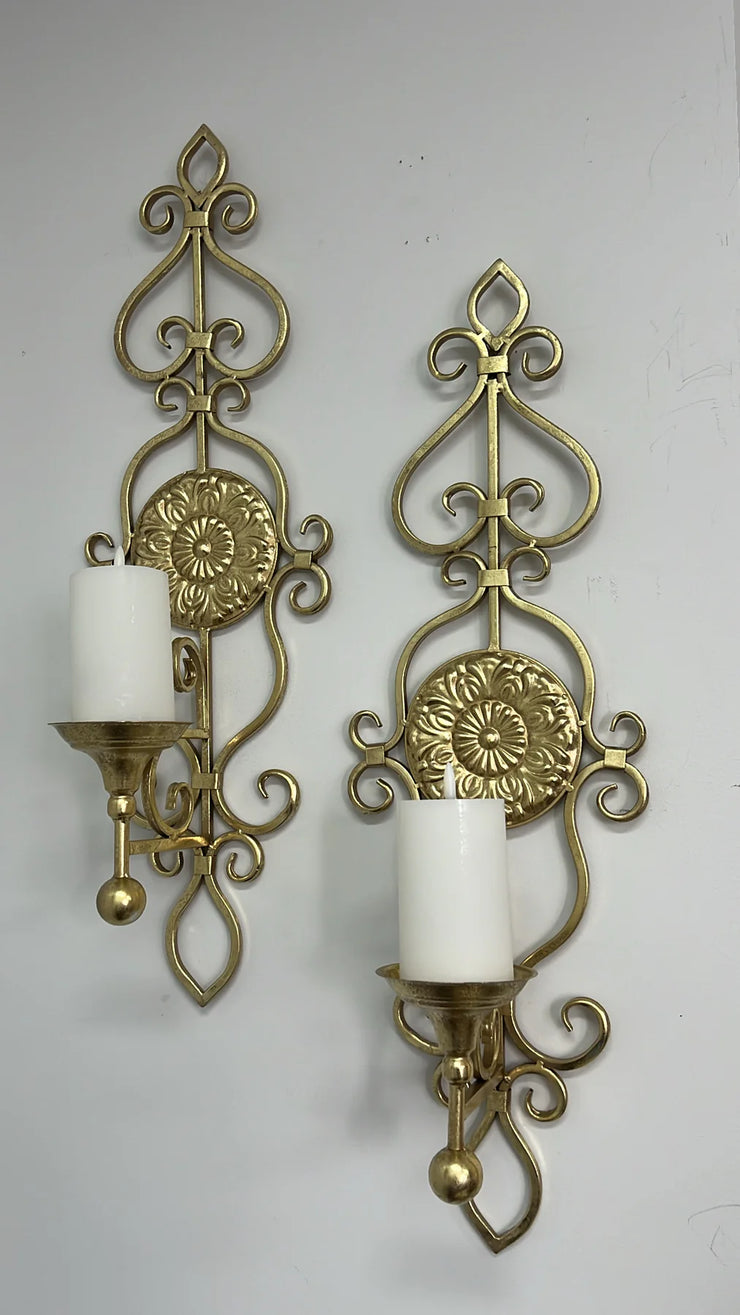 Vintage gold wall candle holder