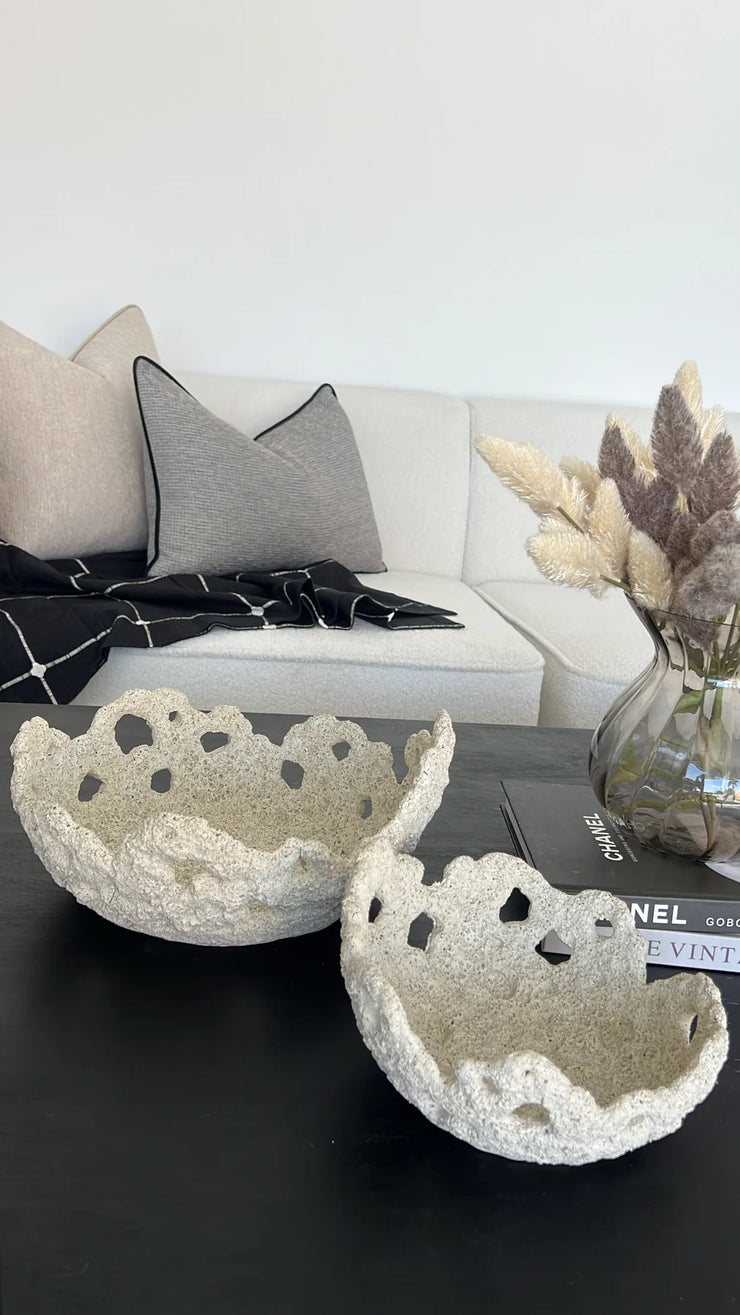 Coral fossil sandstone bowl