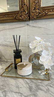 Amber crystal glass vase