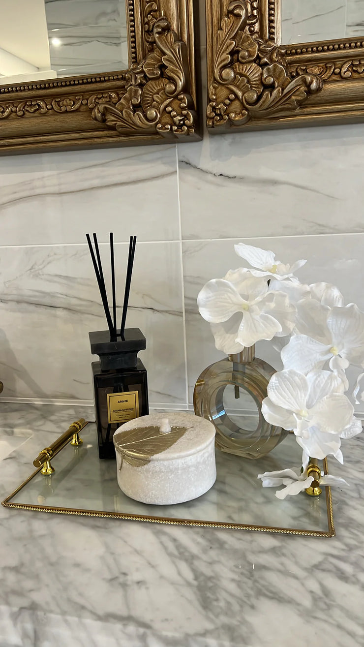 Amber crystal glass vase